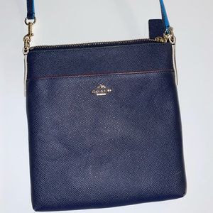 Blue coach crossbody handbag